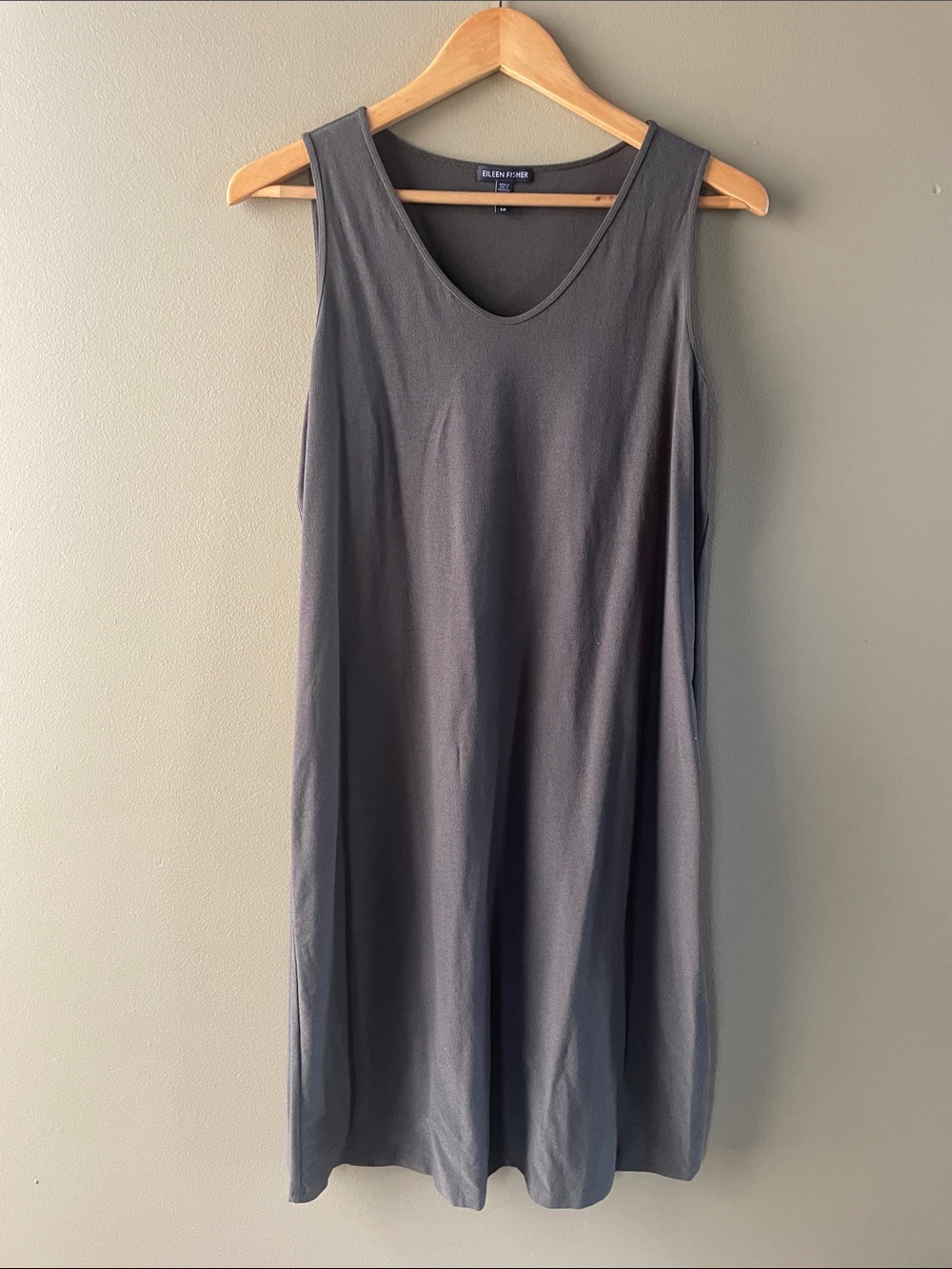 Eileen Fisher Relaxed Jersey Tank Dress - Olive